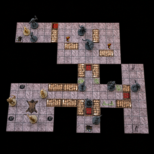 Kerkermeister Tempel Set – modulare Battlemap mit aufgebautem Dungeon für Dungeon Master