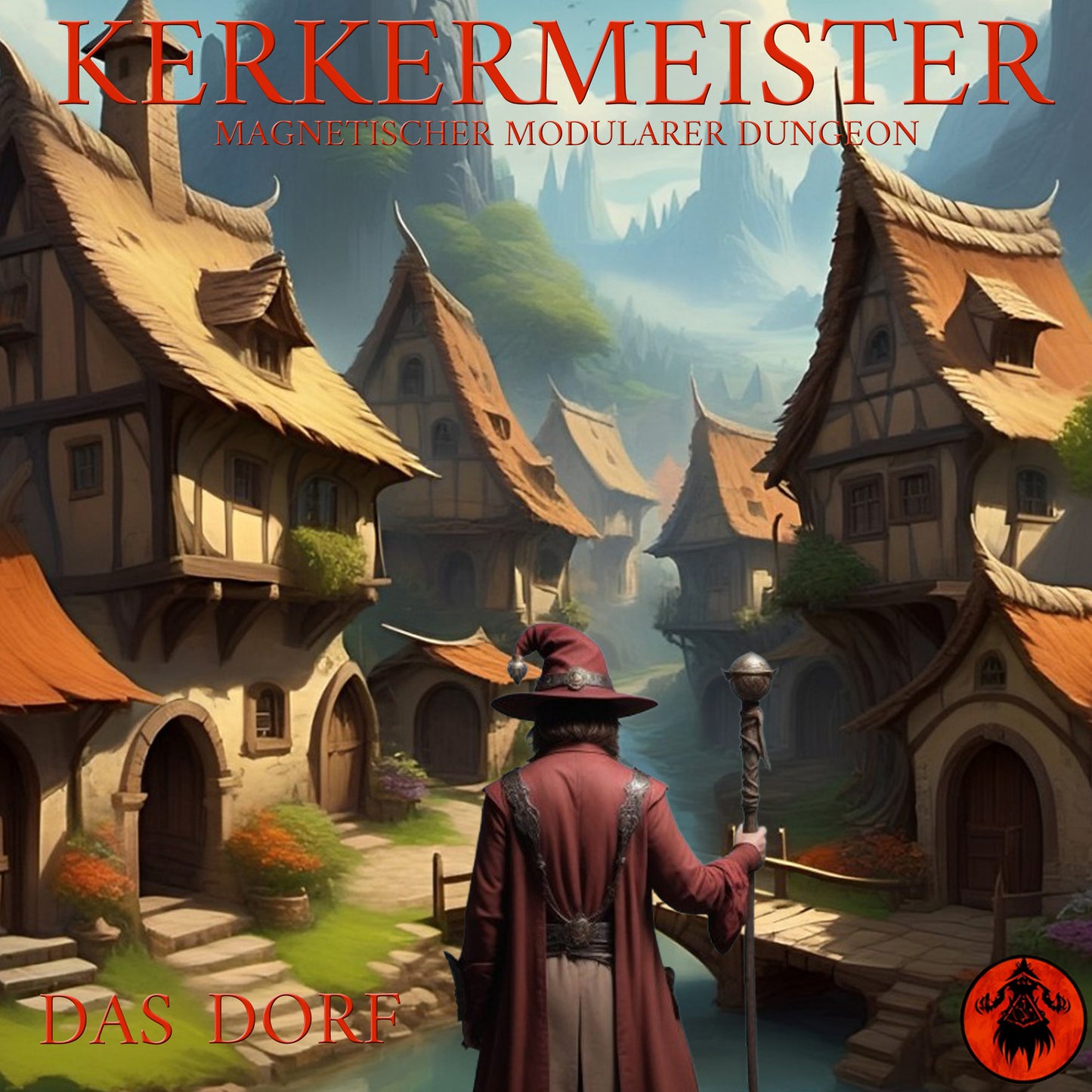 Dungeon Master Geschenk Dorf Set – magnetische Geländeteile in aufgebautem Dungeon