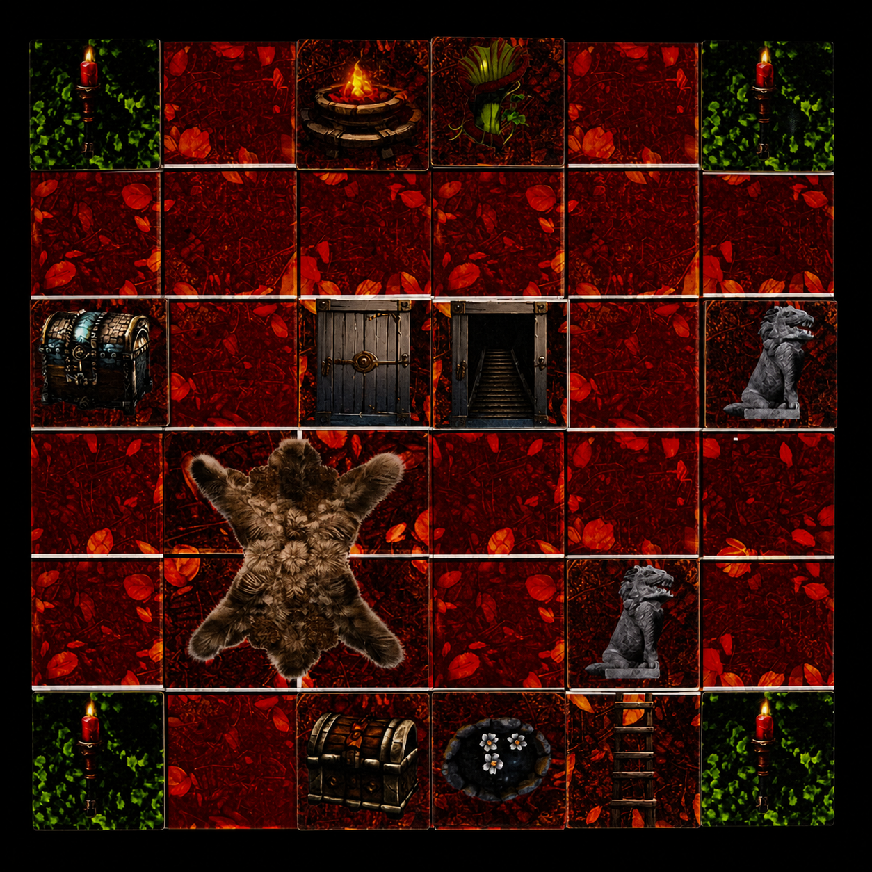 Modulares Fantasy Wald Set – Battle Map Erweiterung Wald  kompatibel mit Dungeons and Dragons
