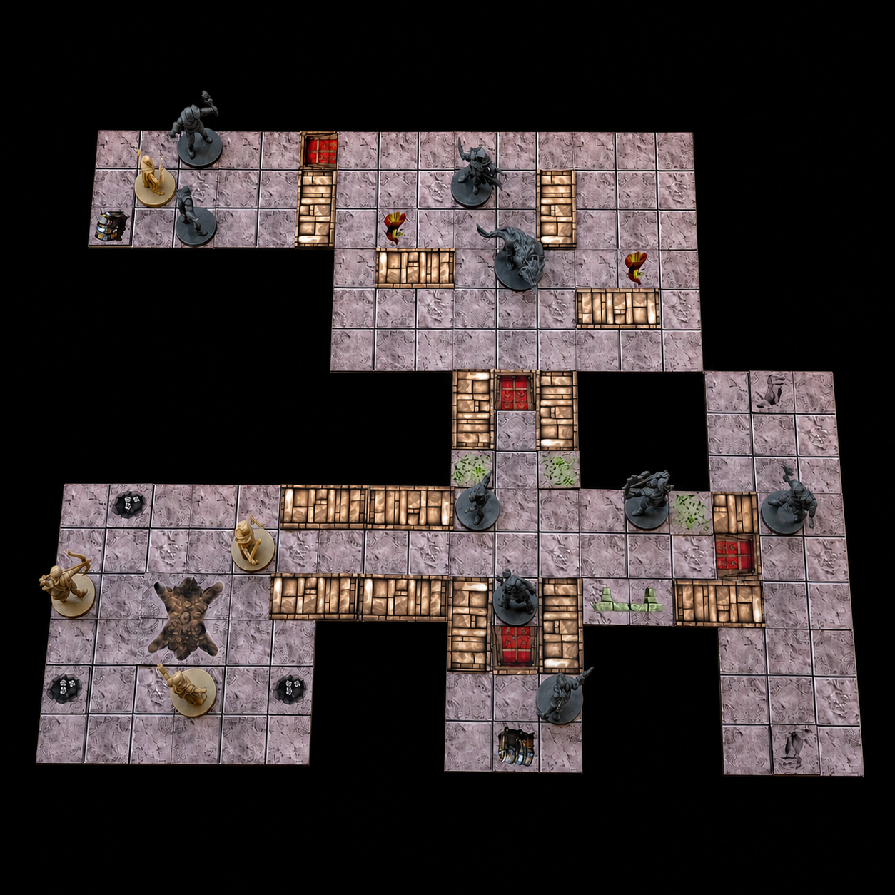Kerkermeister Tempel Set – modulare Battlemap mit aufgebautem Dungeon für Dungeon Master