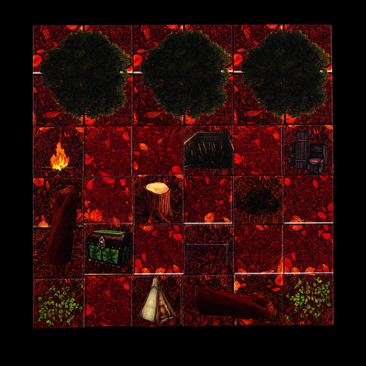 Fantasy Dungeon Wald Teile –Wald Erweiterung  platzsparend und magnetisch