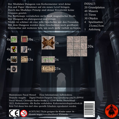 Kerkermeister modulares Dungeon System Tempel – vollständig aufgebaute Tempelszene