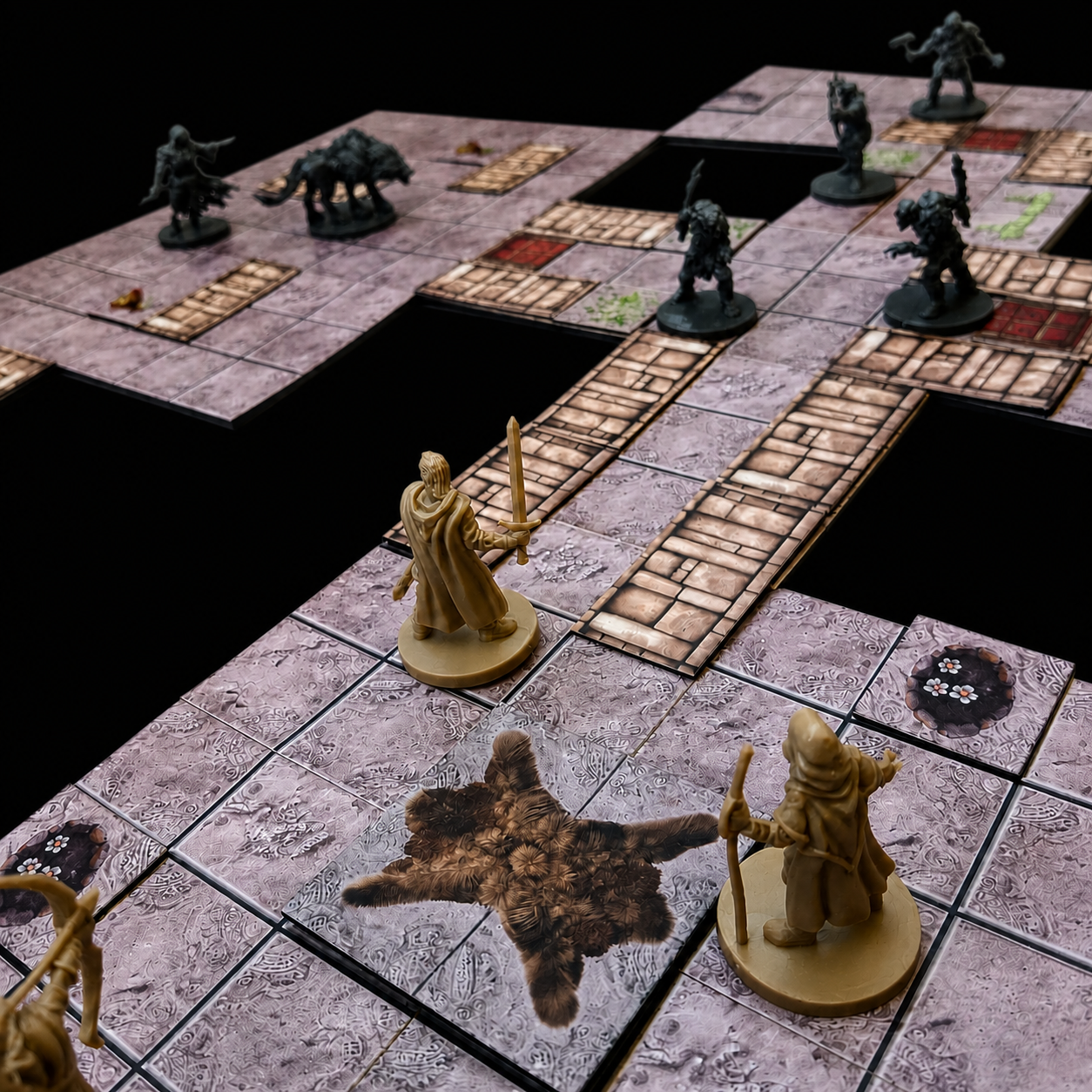 Modulares Fantasy Tempel Set – Dungeon Aufbau mit Figuren kompatibel mit Dungeons and Dragons