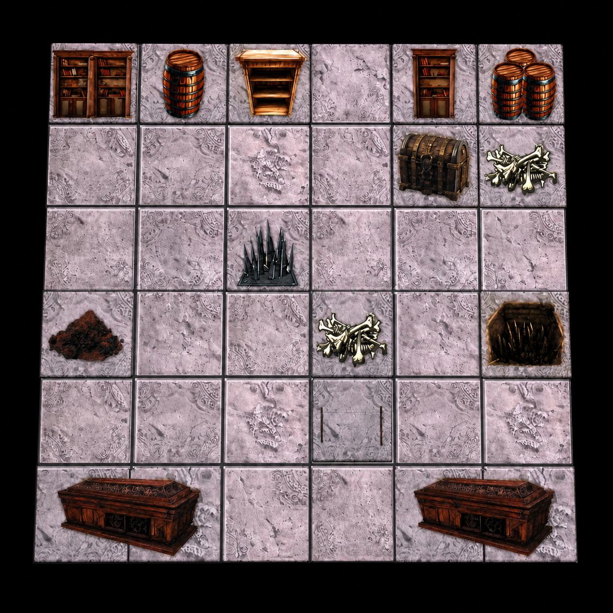 D&D Dungeon Master Tempel Battlemap – magnetisches Set aufgebaut kompatibel mit Pathfinder DSA