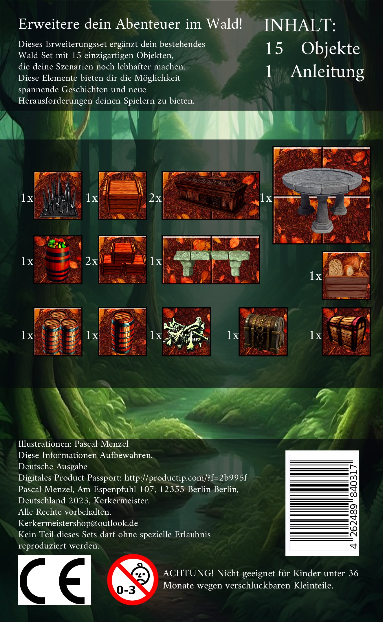 Kerkermeister Wald Set – modulare Battlemap für Dungeon Master Erweiterung Hinten
