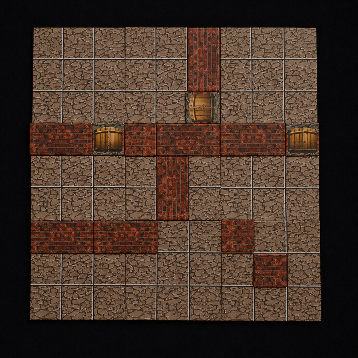 Platzsparende Battlemap Dorf – Verpackung des Kerkermeister Dorf Sets