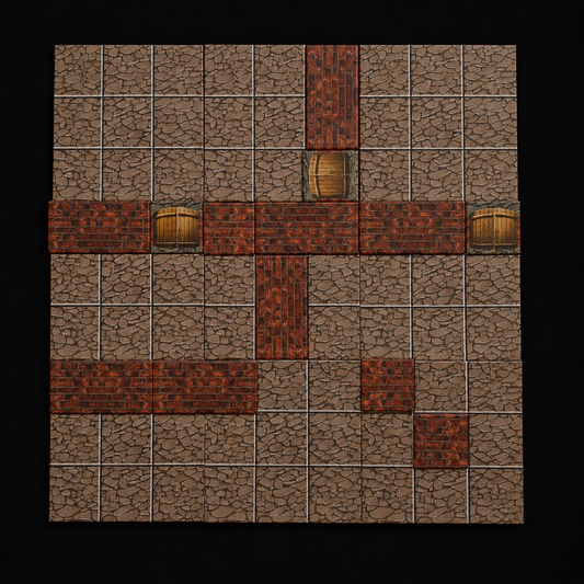 Platzsparende Battlemap Dorf – Verpackung des Kerkermeister Dorf Sets