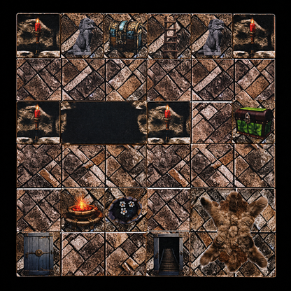 Fantasy Dungeon Höhle – aufgebaute Szene mit Figuren platzsparend und magnetisch