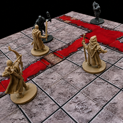 Modulares Fantasy Lavafluss Set – Dungeon Aufbau mit Figuren kompatibel mit Dungeons and Dragons