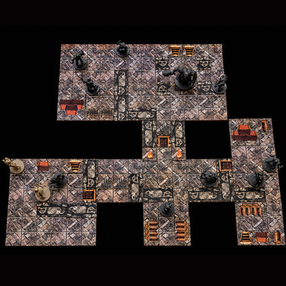 Kerkermeister Höhle Set – modulare Battlemap mit aufgebautem Dungeon für Dungeon Master