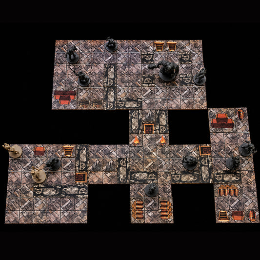 Kerkermeister Höhle Set – modulare Battlemap mit aufgebautem Dungeon für Dungeon Master