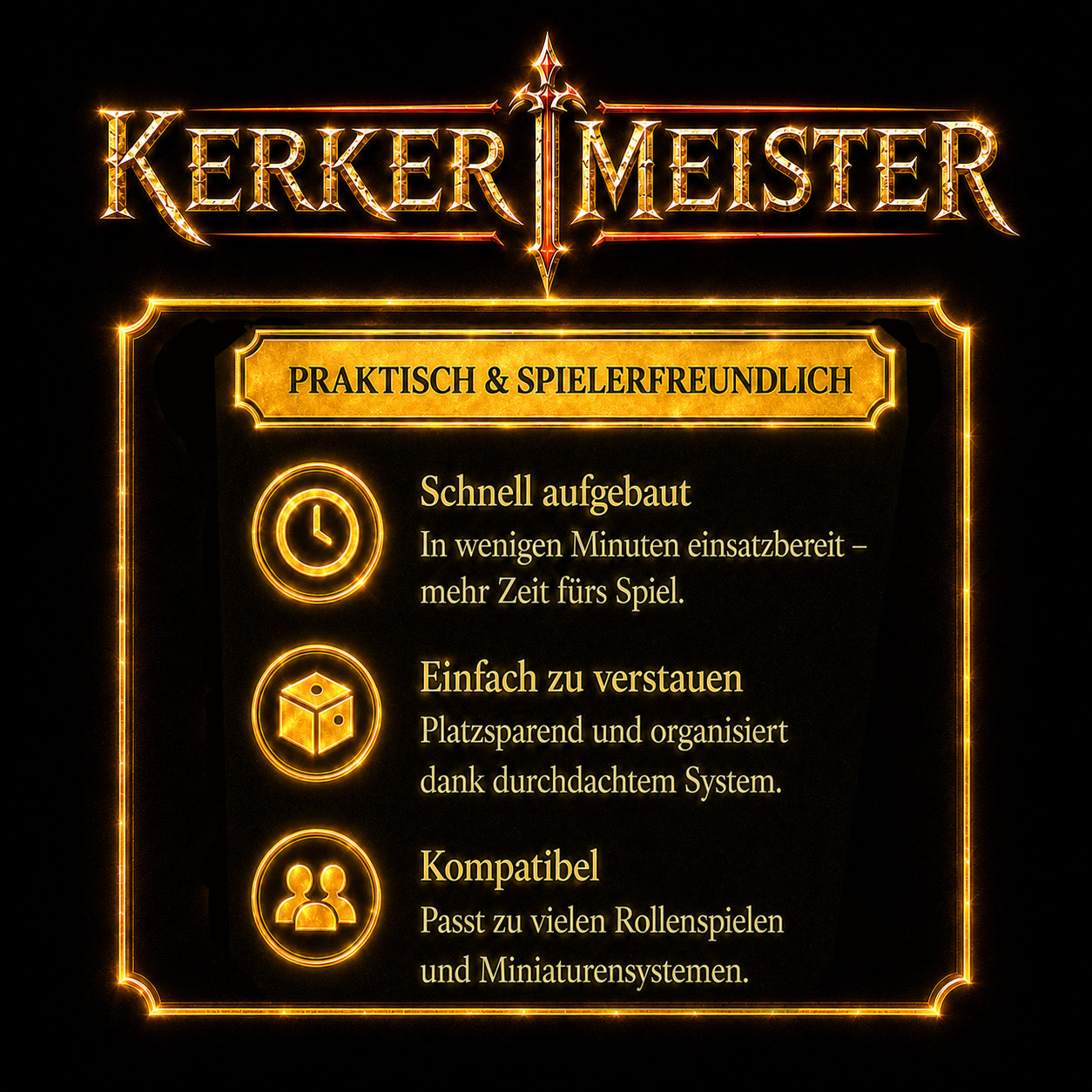 Infografik Fantasy Systeme – Kerkermeister kompatibel mit Dungeons and Dragons Das Schwarze Auge Pathfinder