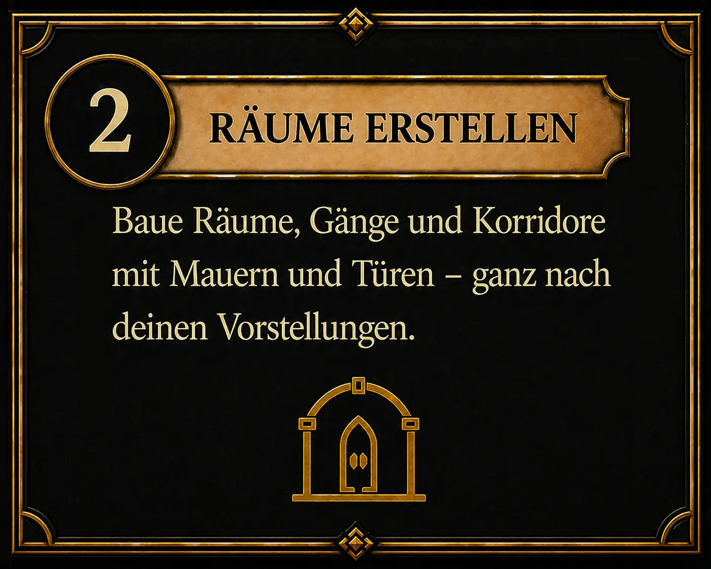 Infografik Material und Qualität – Kerkermeister modulares Dungeon System hochwertiges Tabletop Zubehör