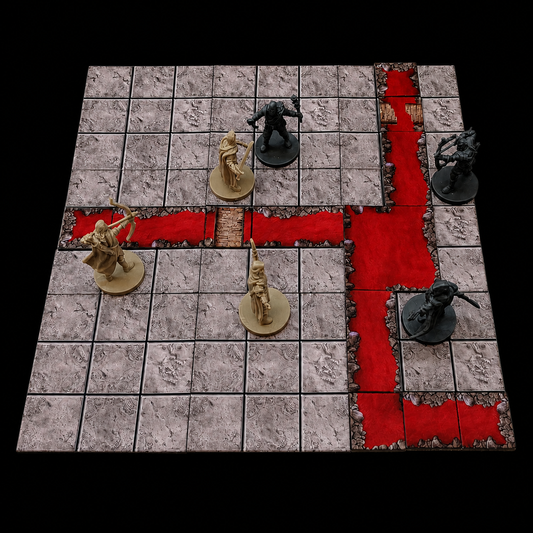 Kerkermeister Lavafluss Set – modulare Battlemap mit aufgebautem Dungeon für Dungeon Master