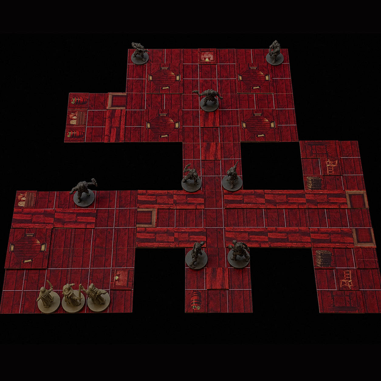 Kerkermeister Taverne Set – modulare Battlemap mit aufgebautem Dungeon für Dungeon Master