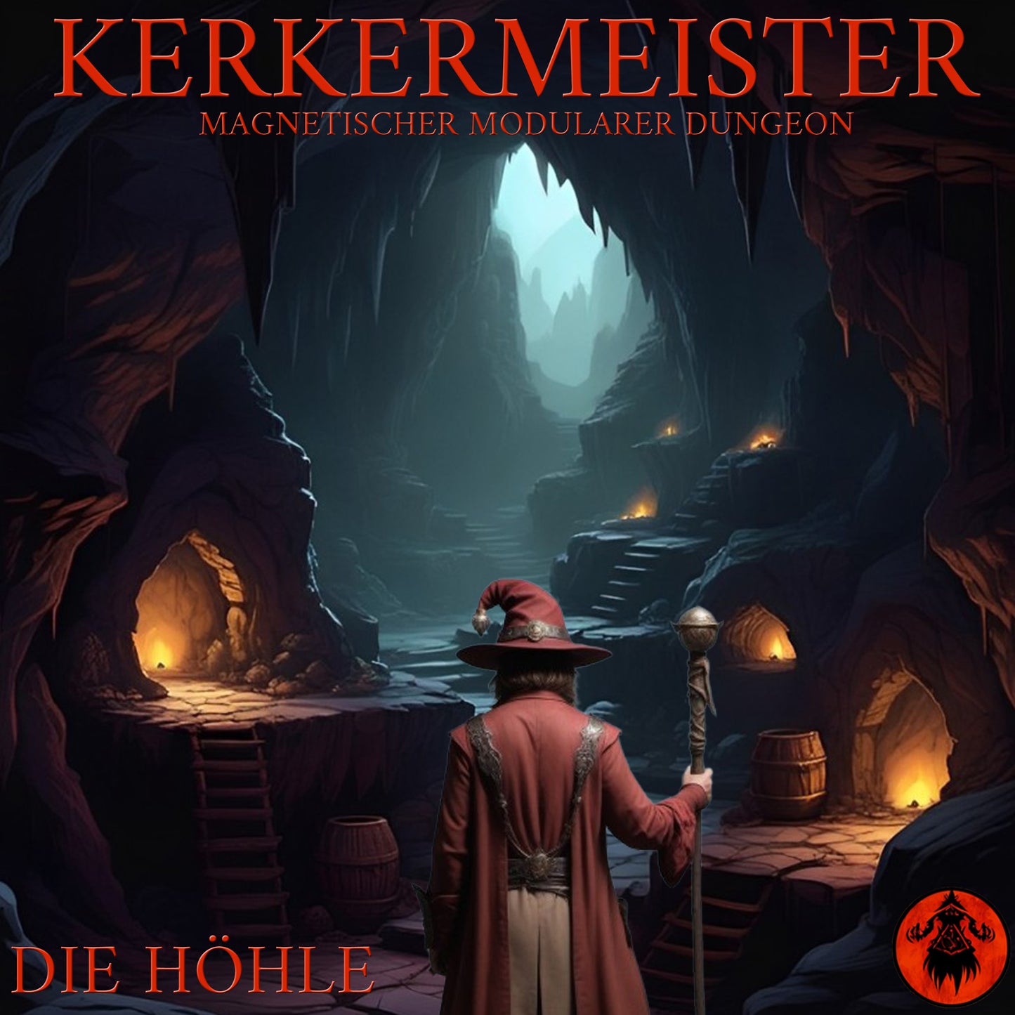 Dungeon Master Geschenk Höhlen Set – magnetische Geländeteile in aufgebautem Dungeon