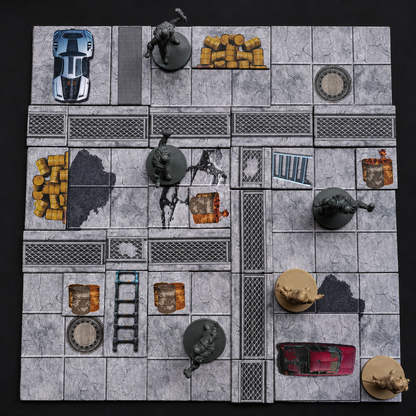 Modulares Verlassene Straßen Set – Dungeon Aufbau mit Figuren für Tabletop Spielleiter
